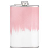 Modern Pink Brush strokes white Design フラスク (正面)