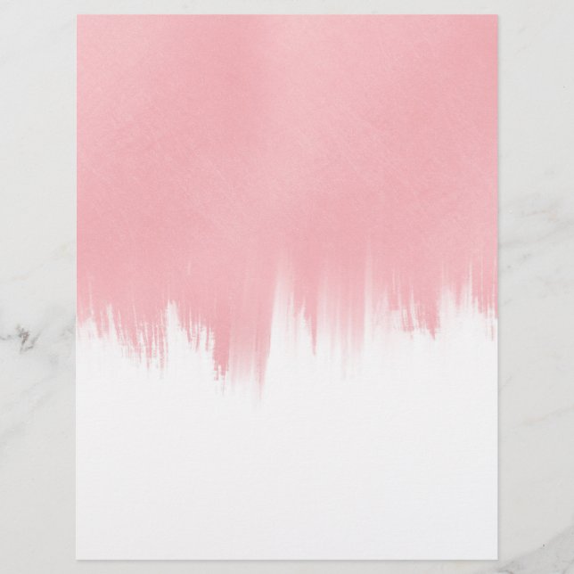 Modern Pink Brush strokes white Design レターヘッド (正面)