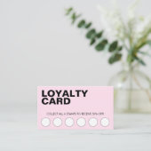 Modern Pink Business Discount Loyalty Card ロイヤリティカード (スタンド正面)