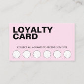 Modern Pink Business Discount Loyalty Card ロイヤリティカード (正面)