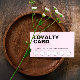 Modern Pink Business Discount Loyalty Card ロイヤリティカード