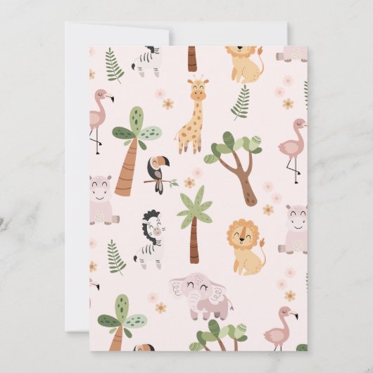 Modern Pink Calling All Party Animals Birthday 招待状 (裏面)