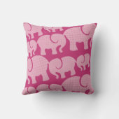 Modern Pink Checked Elephant Pattern クッション (裏面)