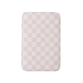 Modern Pink Checkered Pattern バスマット (正面縦)