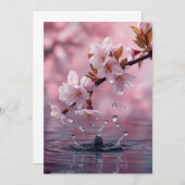 Modern Pink Cherry Blossom Invitation Template – E 招待状 (正面/裏面)