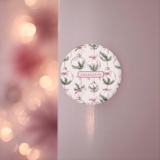 Modern Pink Christmas Ornament Personalized Gift マグネット