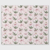 Modern Pink Christmas Ornament Wrapping Paper ラッピングペーパー (フラット)