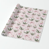 Modern Pink Christmas Ornament Wrapping Paper ラッピングペーパー (アンロールド)