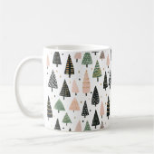Modern Pink Christmas Tree Pattern Mug コーヒーマグカップ (左)