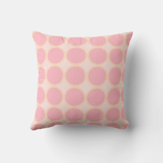 Modern Pink Circles Decorative Pillow クッション (裏面)