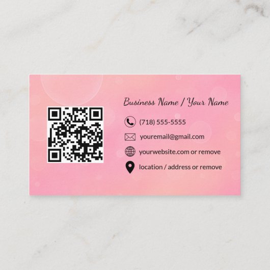 Modern Pink Cleaning Service Business Card 名刺 (裏面)