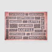 Modern Pink Coffee Cafe Typography FC9 Decoupage 薄葉紙 (正面)