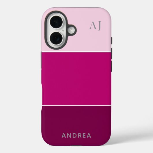 Modern Pink Color Block Personalized Phone Case-Mate iPhoneケース (裏面)