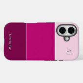 Modern Pink Color Block Personalized Phone Case-Mate iPhoneケース (裏面 (横))