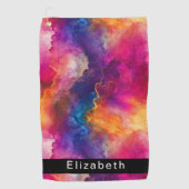 Modern Pink Color Fusion Personalized ゴルフタオル (正面)