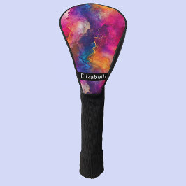 Modern Pink Color Fusion Personalized ゴルフヘッドカバー