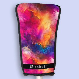 Modern Pink Color Fusion Personalized ゴルフヘッドカバー