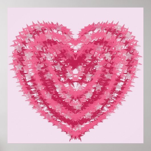 Modern Pink Confetti Heart | Valentine's Day Art ポスター (正面)