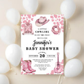 Modern Pink Cowgirl Baby Shower 招待状