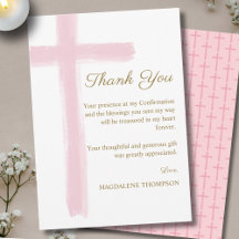 Modern Pink Cross Confirmation
