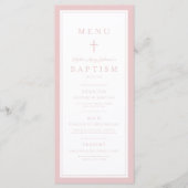 Modern Pink Cross Girl Baptism メニュー (正面)