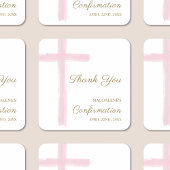 Modern Pink Cross Thank You Confirmation スクエアシール