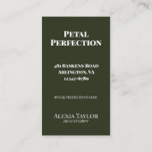 Modern Pink Dahlias 名刺 (裏面)