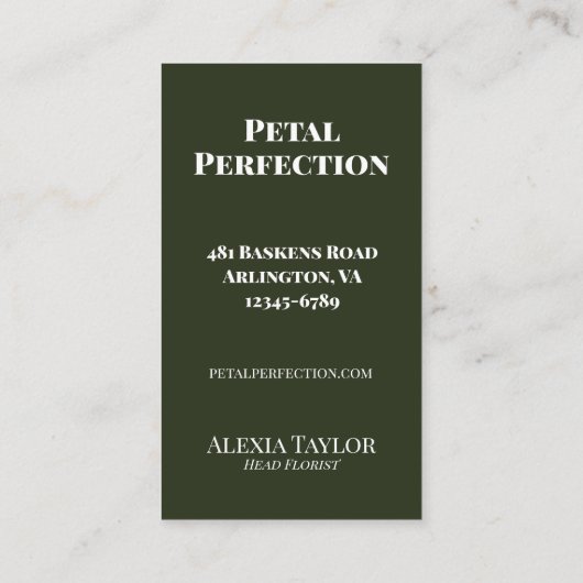 Modern Pink Dahlias 名刺 (裏面)