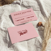 Modern Pink Deep Red Retro Bold Unique Wedding  出欠カード