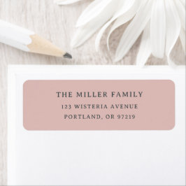 Modern Pink Elegant Family Name Return Address ラベル