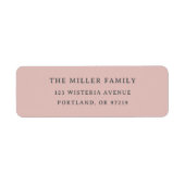 Modern Pink Elegant Family Name Return Address ラベル (正面)