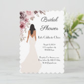Modern pink floral bridal shower invitation セーブザデート (スタンド正面)