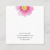 Modern Pink Floral Earring Display Business Card スクエア名刺 (裏面)