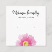Modern Pink Floral Earring Display Business Card スクエア名刺 (正面)