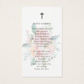 Modern Pink Floral God's Garden Prayer Card (裏面)