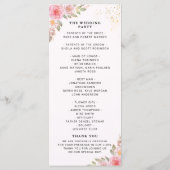 Modern Pink Floral Wedding Party with Golden Touch プログラム (裏面)