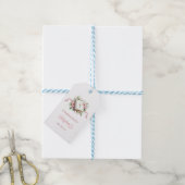 Modern Pink Flower Baptism ギフトタグ (より糸付き)