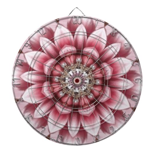Modern Pink Flower Dartboard ダーツボード (正面)