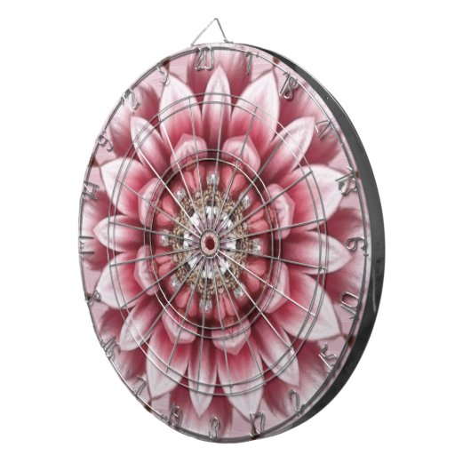 Modern Pink Flower Dartboard ダーツボード (正面右)