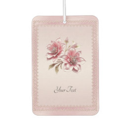 Modern Pink Flowers Air Freshener カーエアーフレッシュナー