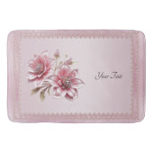Modern Pink Flowers Bath Mat バスマット (正面)
