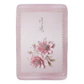 Modern Pink Flowers Bath Mat バスマット (正面縦)