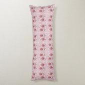 Modern Pink Flowers Body Pillow ボディピロー (裏面 (縦))