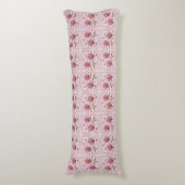 Modern Pink Flowers Body Pillow ボディピロー (正面縦)