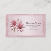 Modern Pink Flowers Business Card 名刺 (裏面)