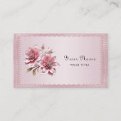 Modern Pink Flowers Business Card 名刺 (正面)