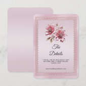Modern Pink Flowers Detail Enclosure Card エンクロージャーカード (正面/裏面)