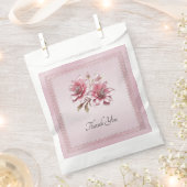 Modern Pink Flowers Favor Bag フェイバーバッグ (クリップ留めされた状態)
