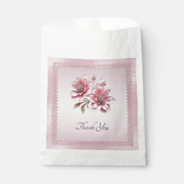 Modern Pink Flowers Favor Bag フェイバーバッグ
