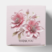 Modern Pink Flowers Favor Box フェイバーボックス (上部)
